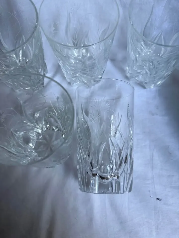 VASOS CRISTAL LABRADOS SIN USO X 5 UNIDADES