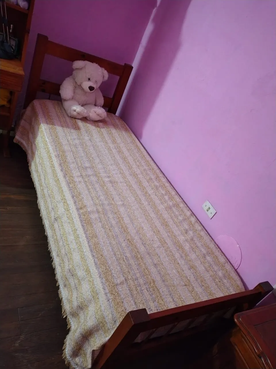 Cama de 1 Plaza de Madera - Pino Blanco laqueada