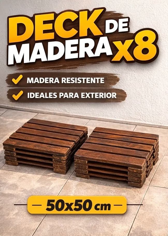 Deck de madera para exterior. X8