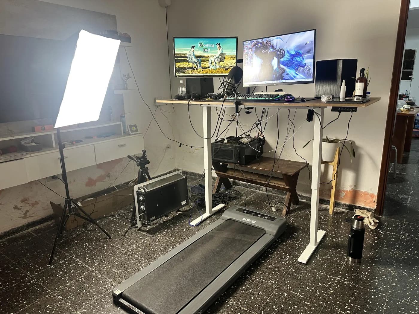 Caminadora plana Randers + Standing Desk. Setup Walking pad