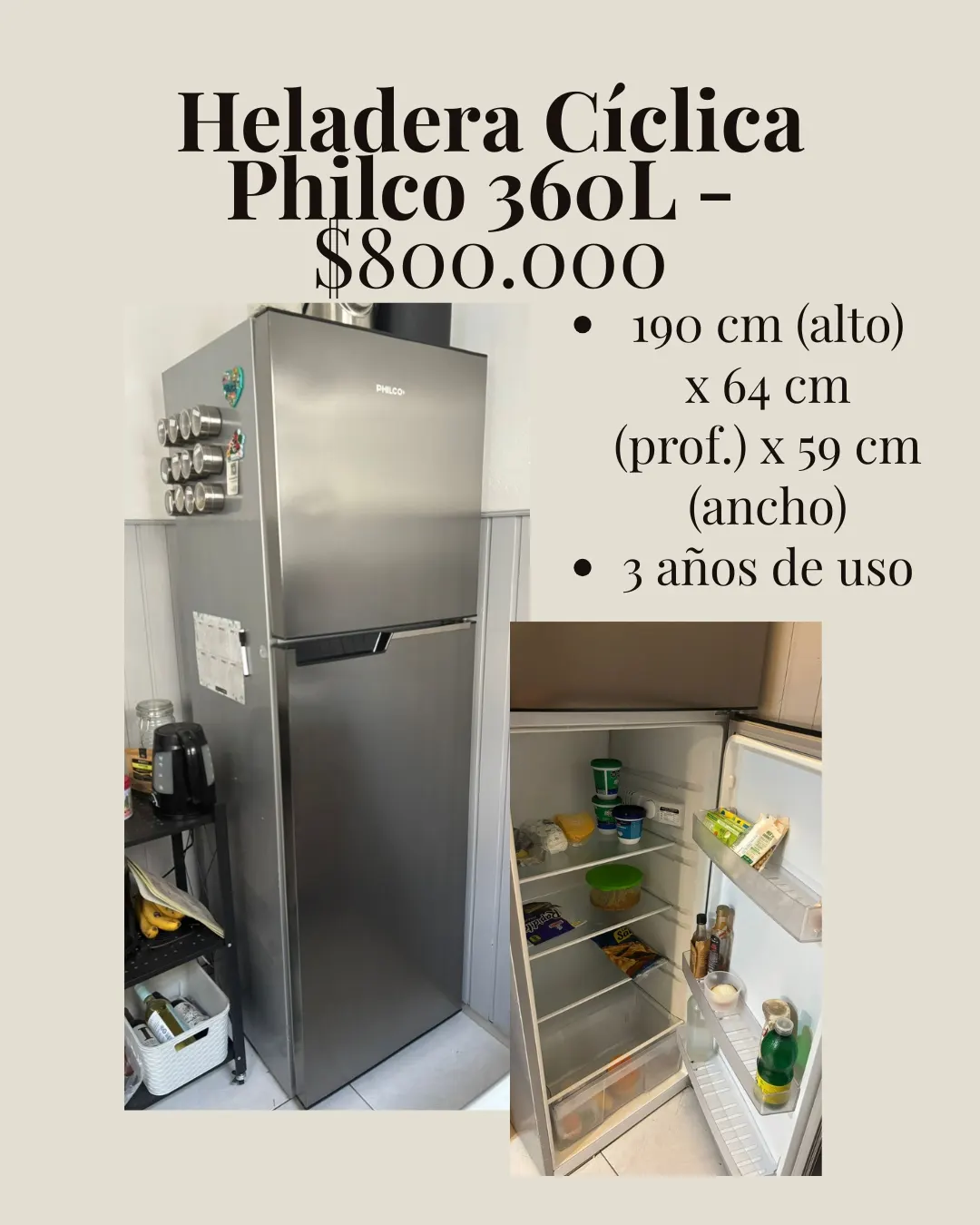 REBAJADA! Heladera Philco 360 litros Cíclica