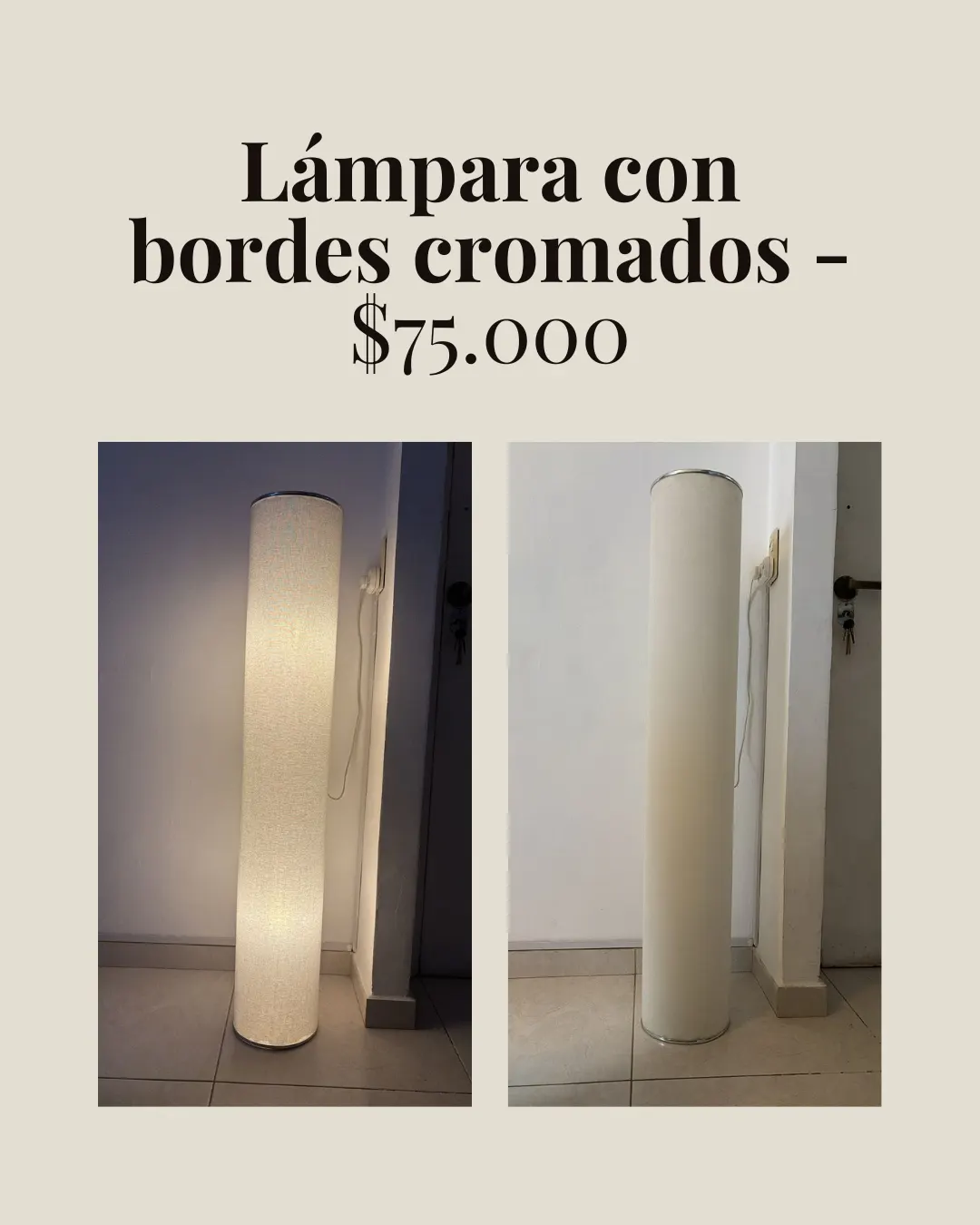 Lámpara con borde cromado