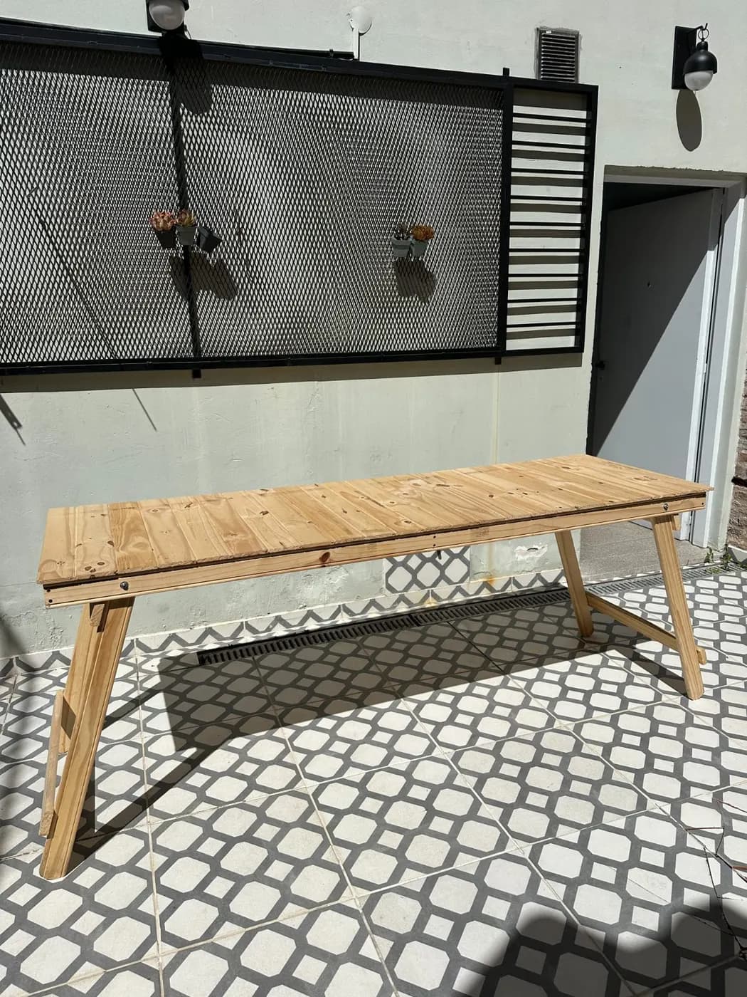 Mesa plegable pino 2,10x0,70
