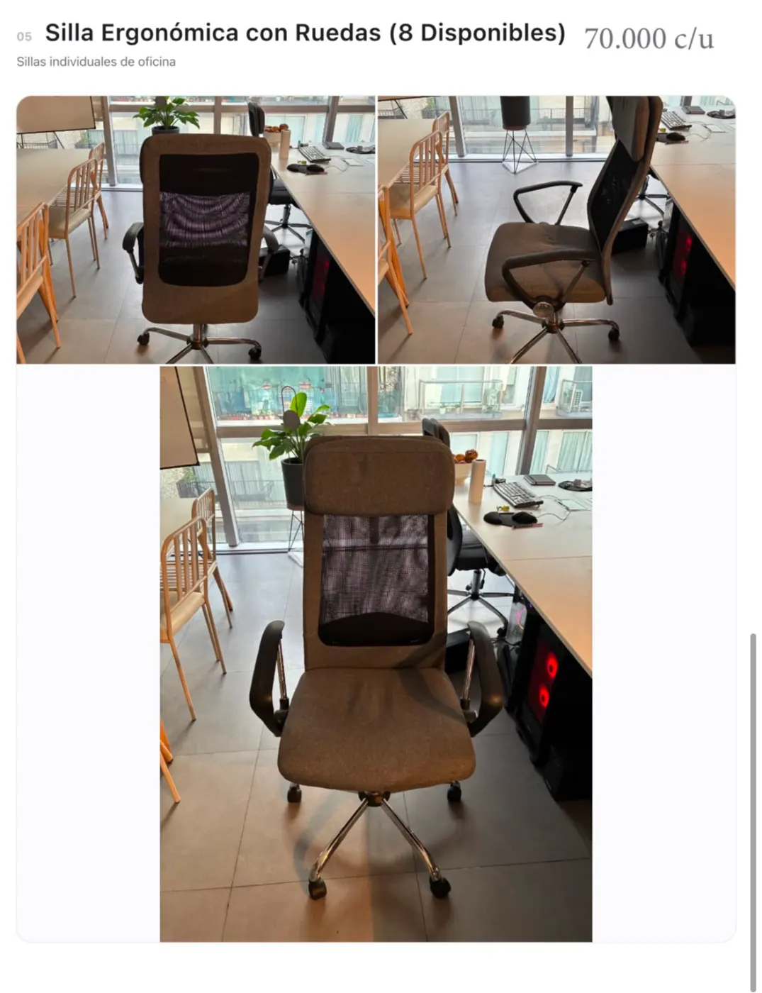 SILLAS ERGONOMICAS USADAS 8 DISPONIBLES