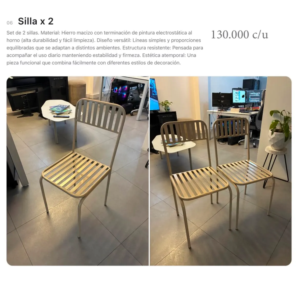 SILLAS DE HIERRO