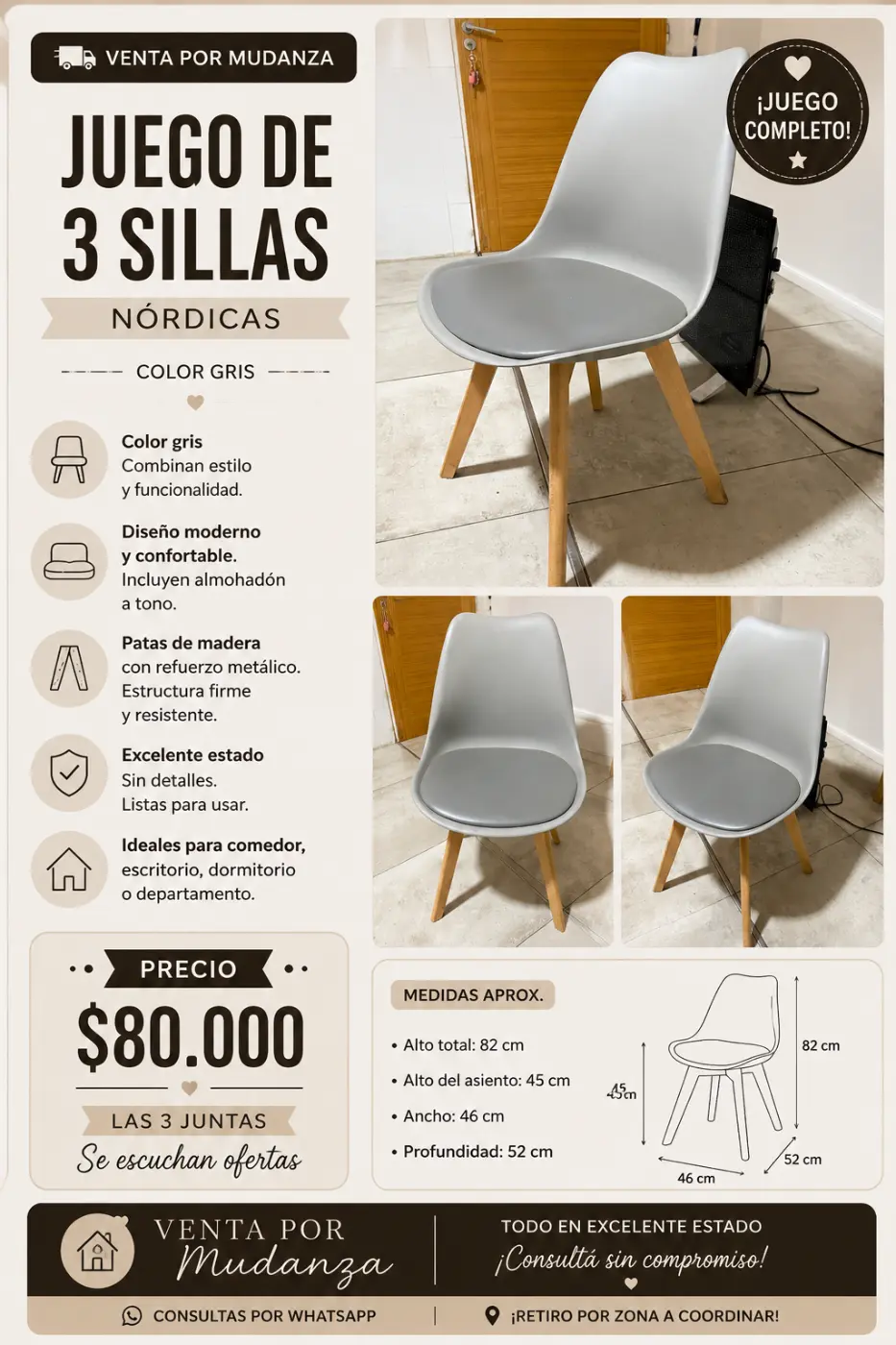 Sillas estilo Eames