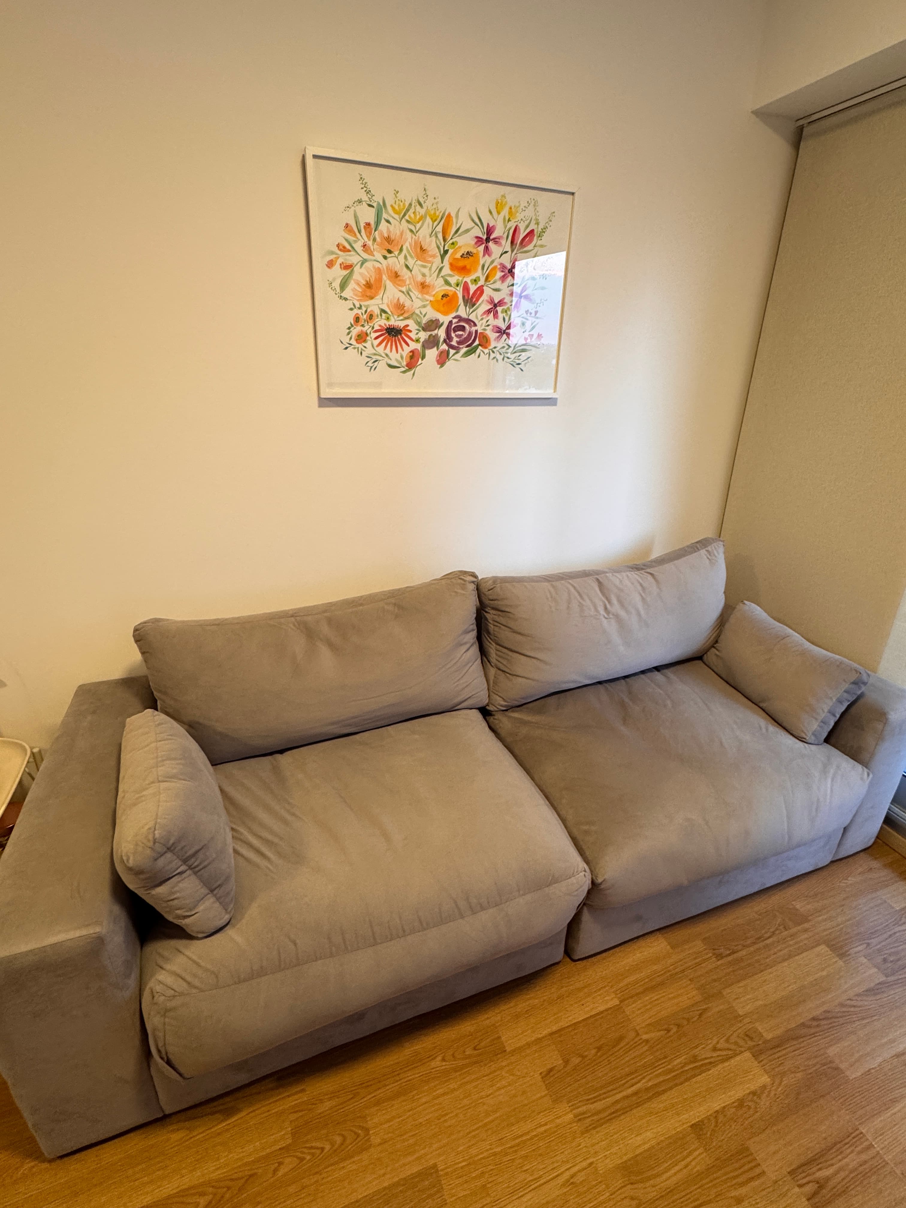 Sillón de dos módulos de pana