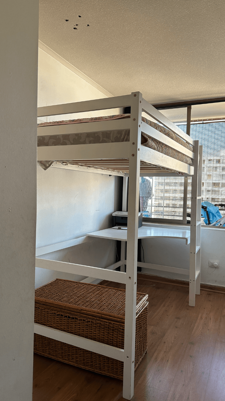 Cama Alta 1 Plaza con Escritorio Integrado – Ideal para optimizar espacios