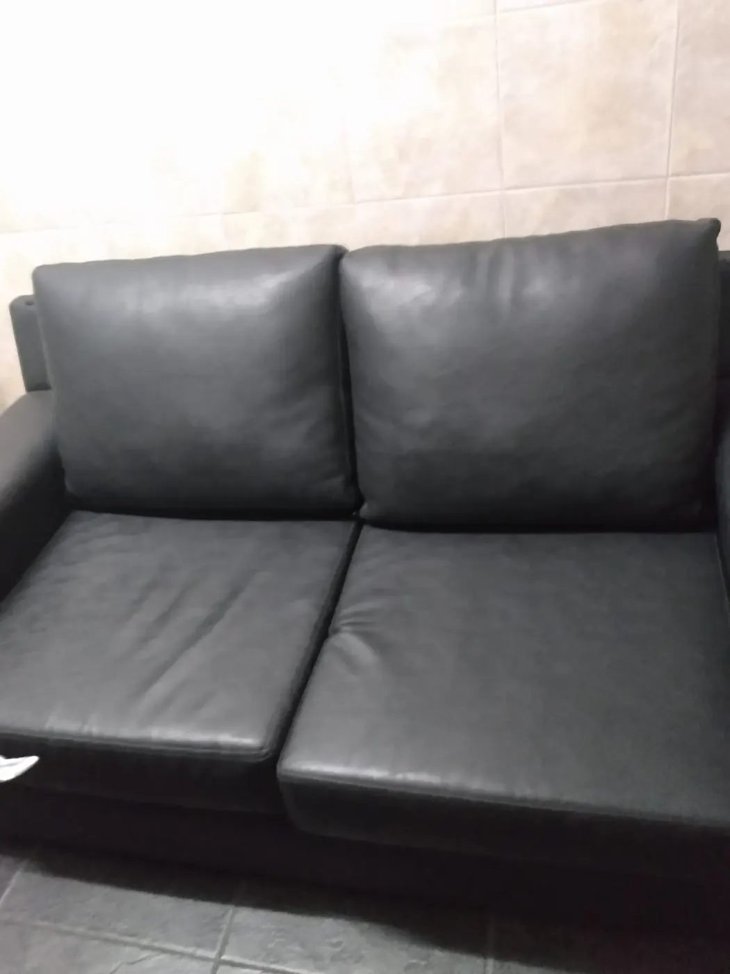 Sillon de 2 cuerpos Eco cuero Negro