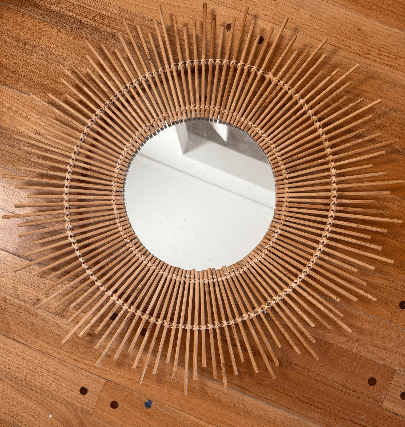 Espejo de 60 cm redondo de Rattan