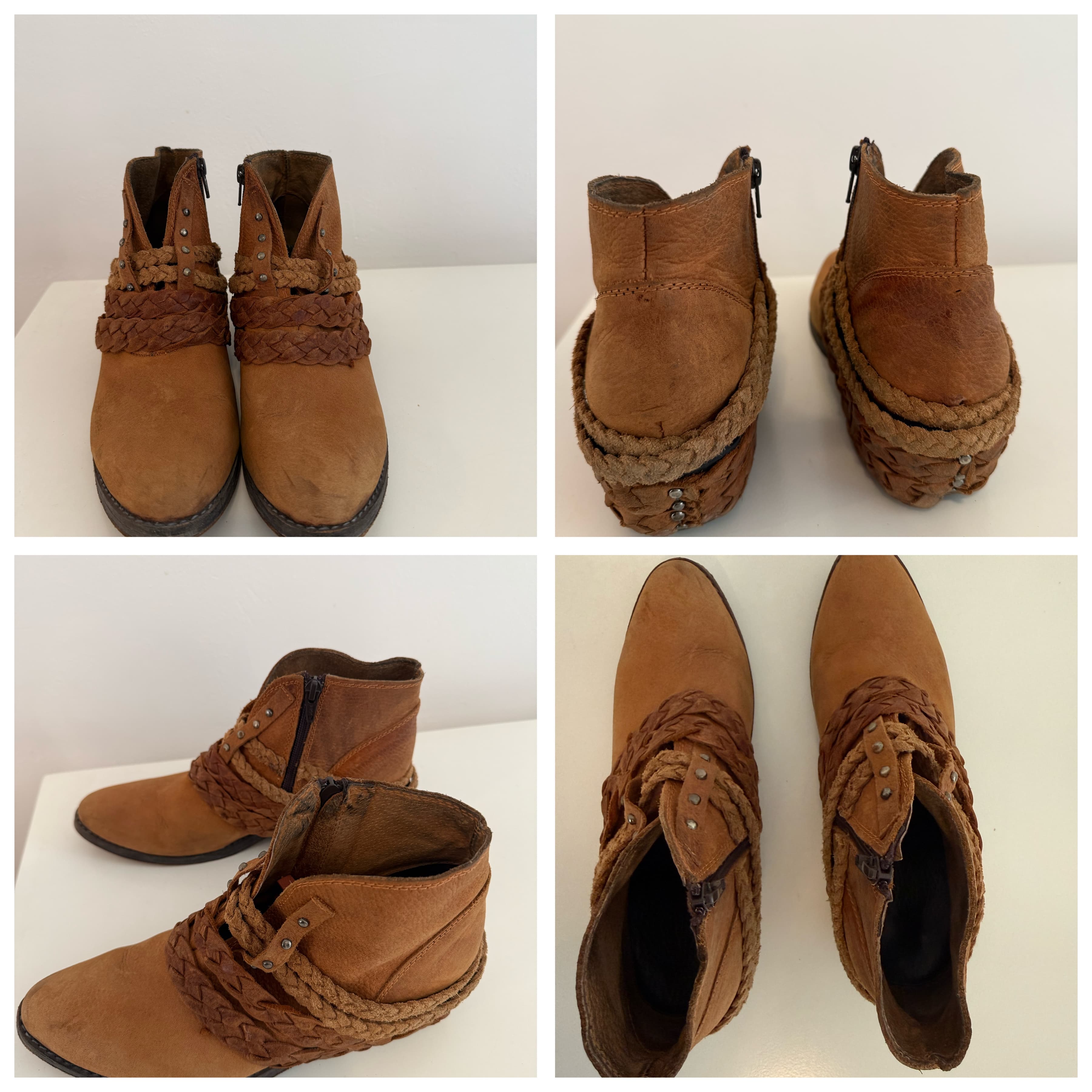 Botitas de cuero gamuzado talle 40