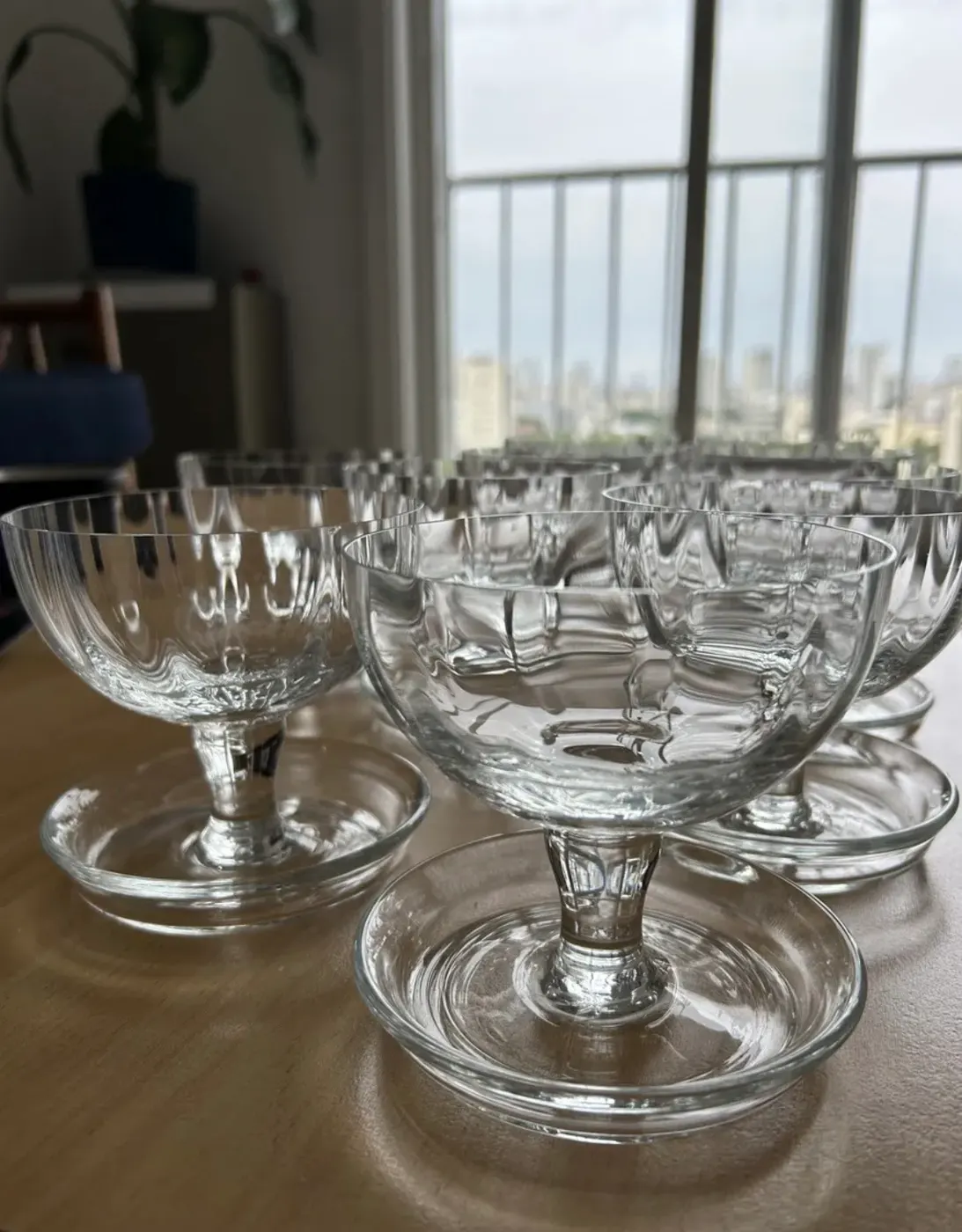 Vajilla de cristal pomeleras antiguas