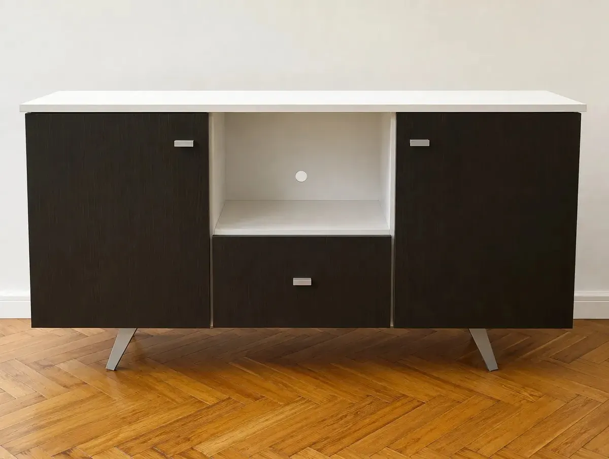 Rack Mueble Para Tv 120 Cm Con Cajón Y Puertas