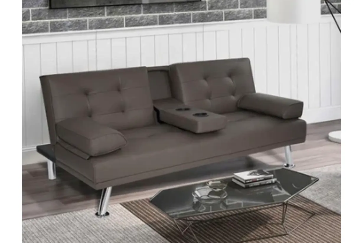 Futon café doble con portavaso central